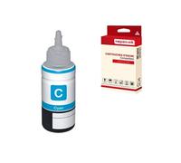 1 bouteille compatible pour EPSON 106 Cyan 70ml avec EcoTank ET-7700 EcoTank ET-7750 EcoTank ET-L716