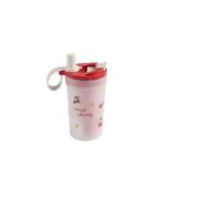 1 bouteille d'eau en plastique transparente avec passoire(Cherry Red)