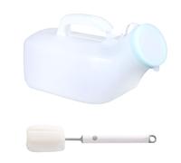 1 bouteille d'urinoir pour homme avec 1 brosse à gobelet, urinoir d'urgence, collecteur d'urine, urinoir portable pour homme, anti-fuite (blanc)