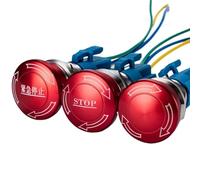 1 bouton d'arrêt d'urgence 16 mm 19 mm 22 mm, interrupteur à bouton-poussoir en métal, bouton d'arrêt en forme de champignon, interrupteur rotatif, interrupteur rond étanche(E Type 1NO1NC,19MM)