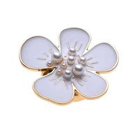 1 bouton de manchette élégant en émail avec fleur, boutons de col de chemise exquis, boutons de manchette d'affaires de mariage,Blanc,1 pièce