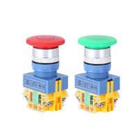 1 bouton de réinitialisation automatique LAY37-11M Y090-11M LAY7 bouton à tête champignon 22MM(Green)