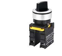 1 bouton de sélection de 30 mm LED 1NO/2NO/1NO1NC 2/3 positions auto-verrouillable interrupteur marche/arrêt rotatif momentané avec lumière 12 V 24 V 220 V 10 A (pas de lumière, position 2NO_3