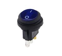 1 bouton étanche avec interrupteur 12 V 220 V, ouverture 20 mm, forme bateau, rond, 3 broches(Blue 3pin,12V)