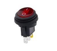 1 bouton étanche avec interrupteur 12 V 220 V, ouverture 20 mm, forme bateau, rond, 3 broches(Red 3pin,220V)