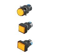 1 bouton LA16 autobloquant, réinitialisation miniature, cercle carré, alimentation 16 mm, contact argenté, bouton-poussoir sans lumière(Yellow No Light,SELF RESET_1NO1NC_RECTANGULAR)