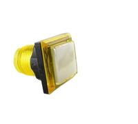 1 bouton poussoir carré 33 x 33 mm for borne d'arcade, interrupteur lumineux momentané à LED 5 couleurs, 12 V, for distributeur automatique, jeu à fente, pièces de bricolage(No LED-Yellow)