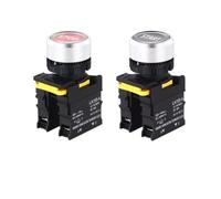 1 bouton poussoir étanche 22 mm - Auto-réinitialisation - Tête plate - Start Stop - Symbole de flèche - 10 A (Black Arrow, 1NC, auto-bloquant fixe)