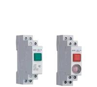 1 bouton-poussoir NP9 for rail DIN, interrupteur de réinitialisation avec signal lumineux LED mobile, 220 V, 2 NO, 2 NC, 24 V(GREEN,2NO 2NC NO-LIGHT)