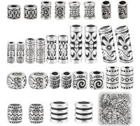 1 Box 150 Pieces 15 Styles Tube Spcacer Beads Silver Large Hollow Hole Filigree Column Beads Metal Loose Beads Alloy Bead Spacer For Jewellery Making Diy Bracelet Necklace