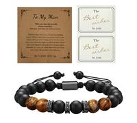 1 bracelet avec cartes, 2 cartes, bracelet pour homme, cadeau d'anniversaire pour homme, ornements à la main, bracelet en pierre naturelle, bracelet réglable pour homme, bijou de main pour homme,