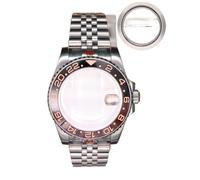 1 Bracelet de Montre 40 mm NH35 en Cristal for NH35 NH34 NH36 NH38 ETA 2824 Miyota 8215, Lunette Bicolore GMT(#1B/Purple,ETA 2824)