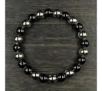 1 bracelet de perles en obsidienne noire et hématite triple protection œil de tigre pour homme et femme en pierre naturelle avec perles de cristal