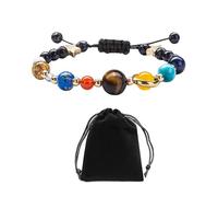1 bracelet de perles tissées, 1 sac de rangement, bracelet réglable en perles de pierre galaxie tissé, bracelet planète, bracelet de perles de pierre, bracelet pour garçon., 5 centimeters, Pierre