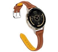 1 bracelet fin en cuir en forme de T compatible avec Garmin Venu 3S et Huawei GT4/5/6 41 mm/42 mm, cuir grainé, acier inoxydable
