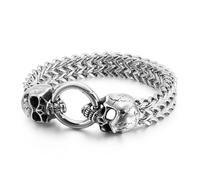1 bracelet pour homme dominateur avec boucle, taille unique, 23 cm_Argenté, Agate