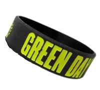 1 bracelet silicone green day vert pale et noir rock roll homme femme ado