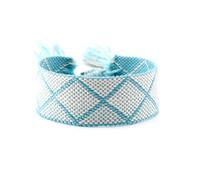 1 bracelet tissé bohème, 2,5 cm de large, bracelet d'amitié réglable brodé bracelet d'amitié coloré avec pompon pour femmes et filles, couleur 10
