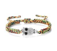 1 bracelet tressé fait à la main avec pendentif en forme de corde hibou, bracelet bouddhiste pour femmes et femmes, Pierre
