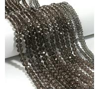 1 brin/lot de perles rondes plates à facettes en cristal de 3, 4, 6, 8 et 10 mm, perles d'espacement en verre pour loisirs créatifs et fabrication d'ornements faits main - Gris - 8 mm (environ 70 pi