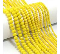 1 brin/lot de perles rondes plates à facettes en cristal de 3, 4, 6, 8 et 10 mm, perles d'espacement en verre pour loisirs créatifs et fabrication d'ornements faits main - Jaune - 8 mm (environ 70 p