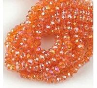 1 brin/lot de perles rondes plates à facettes en cristal de 3, 4, 6, 8 et 10 mm, perles d'espacement en verre pour loisirs créatifs, fabrication d'ornements et accessoires faits main - AB orange rou