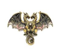 1 broche double dragon en alliage strass pour sac à dos, vêtements, bijoux cadeau, 57x76mm (2.25x2.99 inch), Métal, Pas de pierre précieuse | Pin's en émail en forme d'animal pour sac à dos, vêtements, sacs, décorations, bijoux, cadeaux, Halloween, Nouvel An