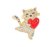 1 broche élégante avec pendentif en forme de cœur - Bijou en alliage - Accessoire tendance pour les femmes et les amateurs, Einheitsgröße, comme décrit