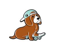 1 broche en forme de fleur en forme de chien - Petit bijou en métal - Pour la marche, taille unique, Métal