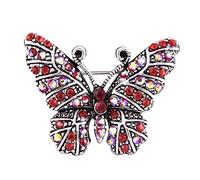 1 broche papillon rouge en émail avec diamant rouge pour cadeau de Saint-Valentin, broche pour bijoux, corsage, robe, écharpe, châle, sac, ornement