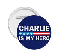 1 broche ronde en hommage au héros Charlie Kirk (1993-2025)