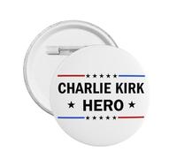 1 broche ronde en hommage au héros Charlie Kirk (1993-2025)