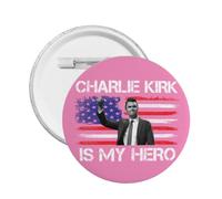 1 broche ronde en hommage au héros Charlie Kirk (1993-2025)