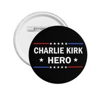 1 broche ronde en hommage au héros Charlie Kirk (1993-2025)