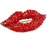 1 broche rouge en forme de lèvre en cristal pour femme en alliage émaillé strass collier corsage bijoux cadeaux de Saint-Valentin, broches et épingles, petite taille et poids léger, broches et
