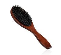 1 brosse à cheveux en poils de sanglier, brosse à chignon lisse, portable, convient pour différentes coiffures (marron foncé)