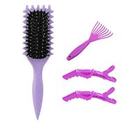 1 Brosse À Friser Élastique, 1 Griffe De Nettoyage Pour Peigne, 2 Clips De Positionnement, Brosse Peigne À Cheveux, Brosse À Friser Coiffante
