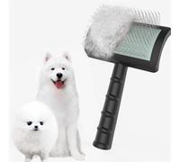 1 Brosse à Lisser Ferme pour Chiens Brosse à Lisser Extra Longue pour Chien de Grande Taille, Brosse MéTallique et DéMêLage (Noir)