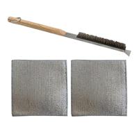 1 Brosse À Pizza, 2 Chiffons De Nettoyage, Brosse pour Four À Pizza, Brosse De Nettoyage pour Four À Pizza, Brosse De Nettoyage À Long Manche, Outils De Cuisson pour Barbecue.