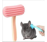 1 brosse de toilettage pour chinchilla en silicone souple pour animal domestique, peigne de massage doux pour cochons d'Inde, lapins, hamsters, petits animaux, chatons et chiots (rose)