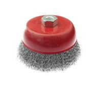 1 brosse métallique abrasive à nœud en coupelle M14 de 125/115/100 mm for le décapage de la peinture et de la rouille sur bois, métal et métal.(125mm)