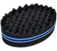 1 brosse noire magique pour barbier - Éponge à cheveux bouclés - Double face - Brosse à cheveux afro - Pour cheveux bouclés et bouclés