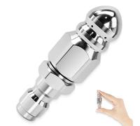 1 buse haute pression en acier inoxydable pour tuyaux d'égout compatible avec nettoyeur haute pression, buse de nettoyage pour tuyau 1/4", buse de réflecteur / buse de fusée