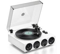 1 BY ONE Platine Vinyle avec Haut-parleurs Intégrés Bluetooth 33/45 Tours/Min Entraînement par Courroie