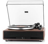 1 BY ONE Platine Vinyle avec Transmission par Courroie Haute Fidélité, Haut-Parleurs Intégrés, Lecture sans Fil et Fonctionnalité Aux-in, Arrêt Automatique