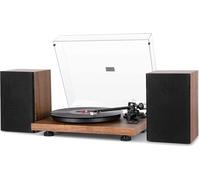 1 by One Platines Vinyles Tourne Disque Wireless avec Système Hi-FI Intégré et Enceintes d'Etagère 36 Watts, Vynile avec Cartouche Magnétique