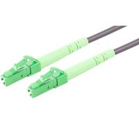 1 câble de brassage OS2 LWL SX SIMPLEX de 15 m, G.652.D LC/APC - LC/APC SM MONODÉFACE - 9/125 µm ARMÉ/LSZH gris