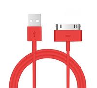 1 câble de charge et de synchronisation USB Peak Power 30 broches de 1 m, compatible avec iPod Nano, Touch, Classic, Video, iPhone 3G/3GS/4/4S et iPad 1/2/3 (rouge)