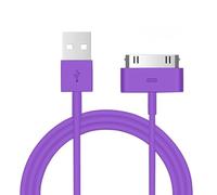 1 câble de charge et de synchronisation USB Peak Power 30 broches de 1 m, compatible avec iPod Nano, Touch, Classic, Video, iPhone 3G/3GS/4/4S et iPad 1/2/3 (violet)