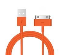 1 câble de charge et de synchronisation USB Peak Power 30 broches de 1 m - Compatible avec iPod Nano, Touch, Classic, Video, iPhone 3G/3GS/4/4S et iPad 1/2/3 (orange)